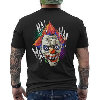 Scary Creepy Clown Laugh Horror Halloween Kids Men Costume Halloween Men's T-shirt Back Print | Mazezy