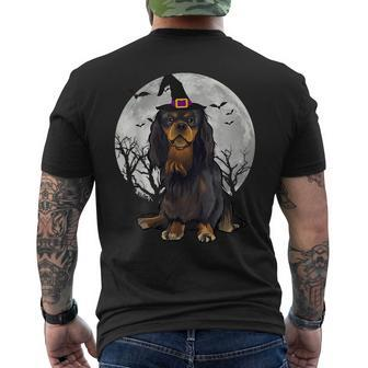 Scary English Toy Spaniel Dog Witch Hat Halloween Mens Back Print T-shirt | Mazezy