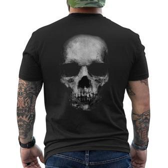Scary Face Halloween Skull Faded Horror Creepy Spooky Halloween Skull Men's T-shirt Back Print | Mazezy