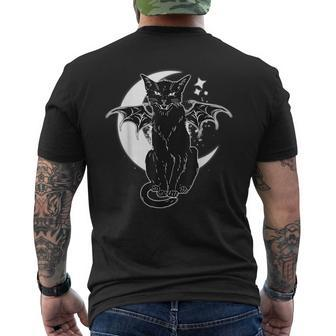 Scary Halloween Black Cat & Moon Moon Funny Gifts Mens Back Print T-shirt | Mazezy
