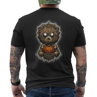 Scary Horror Zombie Teddy Bear Halloween Graphic Teddy Bear Men's T-shirt Back Print | Mazezy