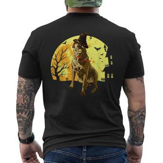 Scary Italian Cane Corso Dog Witch Hat Halloween Mens Back Print T-shirt | Mazezy