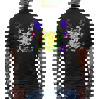 Scary Skull And Bad Crossbones Rabbit Horror Bunny Tie Dye Scary Skull Men's T-shirt Back Print | Mazezy