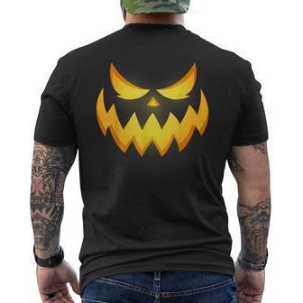 Scary Spooky Jack O Lantern Face Pumpkin Halloween Boys Men's T-shirt Back Print - Seseable
