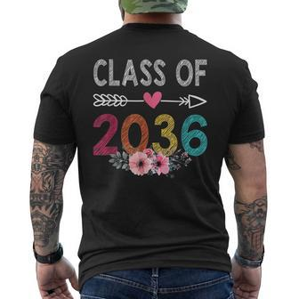 Back To School Class Of 2036 Grow With Me Heart Arrows Men's T-shirt Back Print - Seseable
