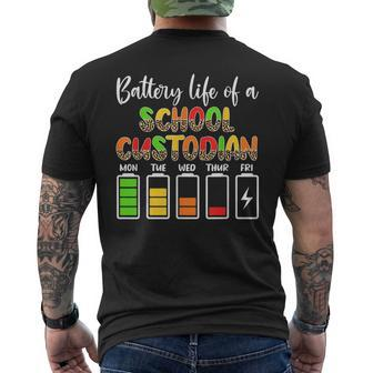 School Custodian Battery Life School Janitor Mens Back Print T-shirt - Monsterry AU