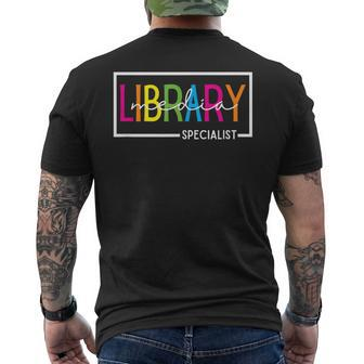 School Library Media Specialist Mens Back Print T-shirt - Monsterry