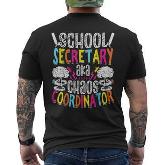 School Secretary Chaos Coordinator Mens Back Print T-shirt - Thegiftio UK