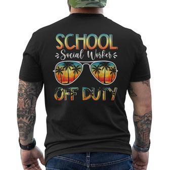 School Social Worker Off Duty Last Day Of School Summer Men's Back Print T-shirt | Mazezy