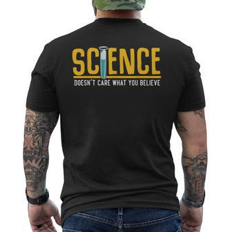 Science Doesn't Care What You Believe Atheist Quotes Men's T-shirt Back Print | Mazezy