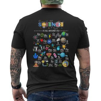 Science Is All Around Us Science Alphabet Stem Scientist Mens Back Print T-shirt - Seseable