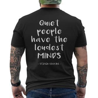 Science Quote Quiet People Have The Loudest Minds Mens Back Print T-shirt - Thegiftio UK