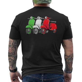 Scooter Bike Motorbike Scoot Italy Flag Moped Scooter Men's T-shirt Back Print | Mazezy