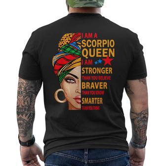 Scorpio Queen I Am Stronger Birthday For Scorpio Zodiac Men's T-shirt Back Print | Mazezy UK