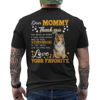 Scotch Collie Dear Mommy Thank You For Being My Mommy Mens Back Print T-shirt - Monsterry DE