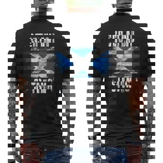 Scotland Strong Distressed Flag - Scottish Pride Mens Back Print T-shirt | Mazezy