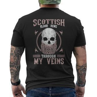 Scottish Blood Runs Through My Veins Viking & Odin Men's T-shirt Back Print | Mazezy
