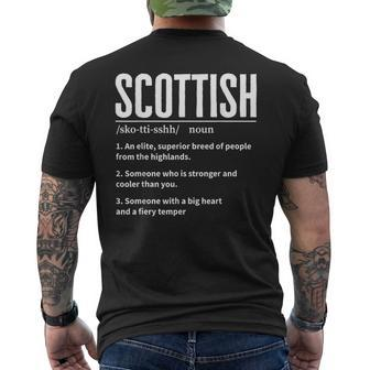 Scottish Definition Scottish & Scotland Heritage Men's T-shirt Back Print | Mazezy