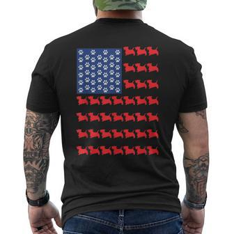 Scottish Terrier Scottie American Flag 4Th Of July Dog Mens Back Print T-shirt | Mazezy