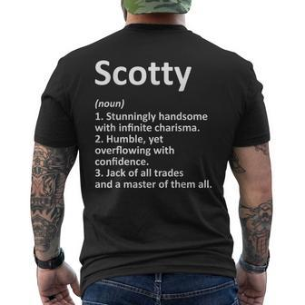Scotty Definition Personalized Name Birthday Idea Men's Back Print T-shirt | Mazezy