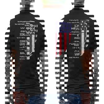 Scout Life Scouting Flag Lovers Hiking Happy Camper Camp Mens Back Print T-shirt - Seseable
