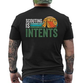 Scouting Is Intents Funny Scout Camping Happy Camper Retro Mens Back Print T-shirt | Mazezy