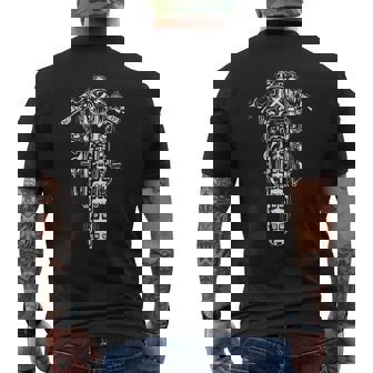 Scrambler Motorcycle Cafe Racer Vintage Motorcycle Men's Back Print T-shirt | Mazezy