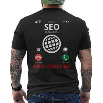 Search Engine Optimization Is Calling Seo Expert Men's T-shirt Back Print | Mazezy