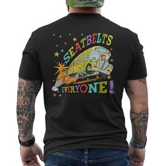 Seatbelts Everyone Magic School Bus Driver Job Pride Men's T-shirt Back Print - Monsterry UK