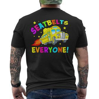 Seatbelts Everyone Magic School Bus Driver Halloween Costume Men's T-shirt Back Print - Seseable