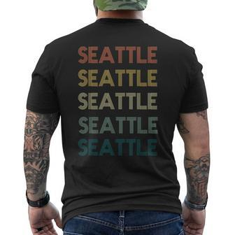 Seattle Washington Pride Vintage State Retro 70S Washington Mens Back Print T-shirt | Mazezy