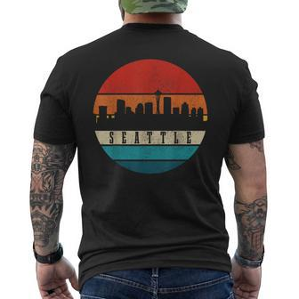 Seattle Washington Skyline Pride Vintage Seattle Mens Back Print T-shirt | Mazezy