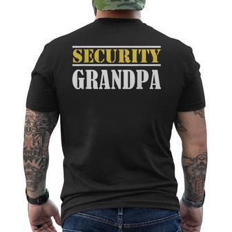 Security Grandpa Team Protection Officer Guard Granddad Mens Back Print T-shirt | Mazezy