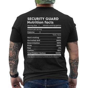 Security Guard Nutrition Facts Mens Back Print T-shirt - Seseable