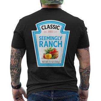 Seemingly Ranch Sauce Dressing To Match Halloween Costume Men's T-shirt Back Print - Monsterry