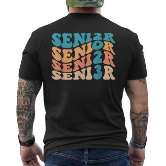 Senior 2023 Class Of 2023 Retro Groovy Seniors Graduation 23 Mens Back Print T-shirt - Seseable