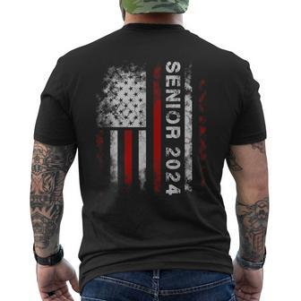 Senior 2024 American Flag Usa Graduation Class Of 2024 Mens Back Print T-shirt - Seseable