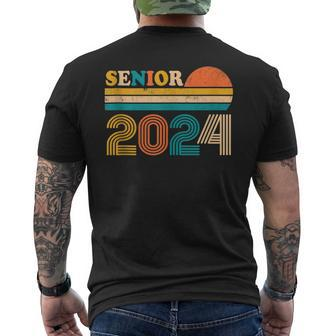 Senior 2024 Class Of 2024 Seniors Graduation 24 Retro Men's Back Print T-shirt | Mazezy