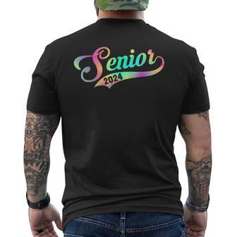 Senior 2024 Class Of 2024 Seniors Graduation 24 Tie Dye Men's Back Print T-shirt | Mazezy