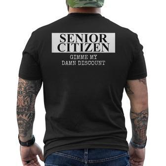 Senior Citizen Funny Grandparents Parents Mens Back Print T-shirt | Mazezy