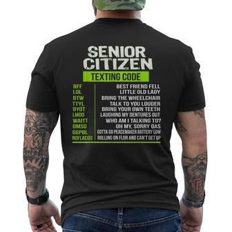 Senior Citizens Ideas Texting For Seniors Texting Codes Men's T-shirt Back Print - Monsterry CA