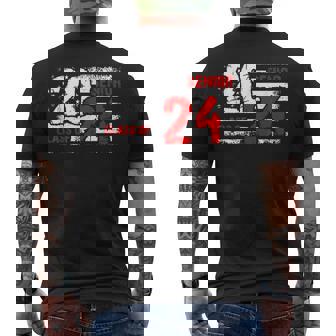 Senior Class Of 2024 Seniors Grad Usa Flag 2024 4 Of July Men's Back Print T-shirt | Mazezy