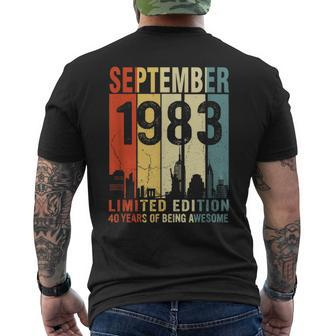 September 1983 Limited Edition 40 Years Of Being Awesome Men's T-shirt Back Print - Monsterry
