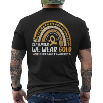 In September We Wear Gold Childhood Cancer Awareness Family Men's T-shirt Back Print | Mazezy AU