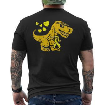 In September We Wear Gold Dinosaur T Rex Childhood Cancer Men's T-shirt Back Print