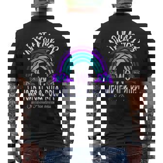 In September We Wear Teal Purple Ribbon Suicide Prevention Men's T-shirt Back Print | Mazezy