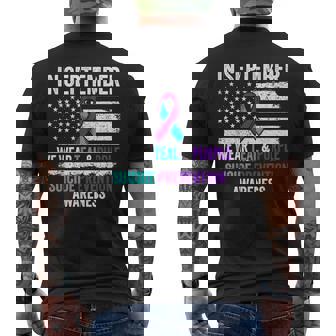 In September Wear Teal Purple Suicide Prevention Awareness Men's T-shirt Back Print | Mazezy