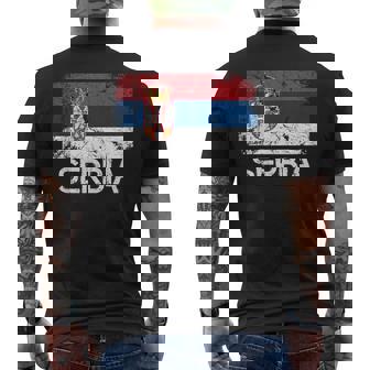 Serbian Flag | Vintage Made In Serbia Gift Mens Back Print T-shirt | Mazezy