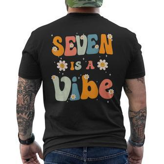 Seven Is A Vibe 7Th Birthday Party 7 Seven Year Old Kids Mens Back Print T-shirt - Seseable