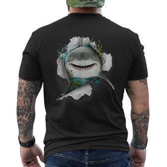 Shark Great White Shark Deep Sea Fishing Funny Shark Mens Back Print T-shirt | Mazezy CA